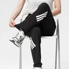 Adidas Celana panjang wanita terbaru untuk lari, kebugaran, latihan, bernapas, kasual, dan model meruncing. - Hitam - View 4