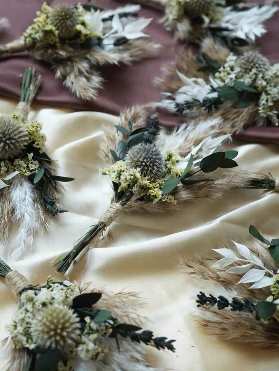 1/2/6/12件波希米亞風人造花束,適用於小花瓶、桌面、信箱的禮品裝飾花 - Green - 查看 1