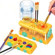 Upgraded Watercolor Brush Cleaner, Water Circulation Paint Rinsing Brush Bucket, Little Train Brush Washer, Automatic Water Exchange - View 15