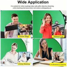 Chrisley 29.5/43.3 Inch Round Green & Blue Dual-Color Backdrop, Double-Sided Portable Photography Studio Background, Foldable Green Screen Chroma Key Panel For Live Streaming, Photography, Video Transmission, Gaming, Video Calls And Chatting - View 5