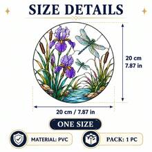10/5/2/1 buah Stiker Jendela Kaca Patri 7,87*7,87 inci/20*20 cm, Pola Bunga Capung Biru, Stiker Jendela Bulat PVC Statis yang Dapat Digunakan Kembali, Aneka Warna, untuk Dekorasi Rumah DIY Jendela Kaca Dapur Ruang Tamu Rumah Tangga - MultiWarna - View 19