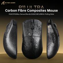 ATTACK SHARK R11 Ultra 49g Ultralight Gaming Mouse, PAW3950 MAX Sensor, 8K Polling Rate, Tri-Mode Connectivity, AI Cloud Driver, 100% Feet For FPS Competitive Gaming - View 5