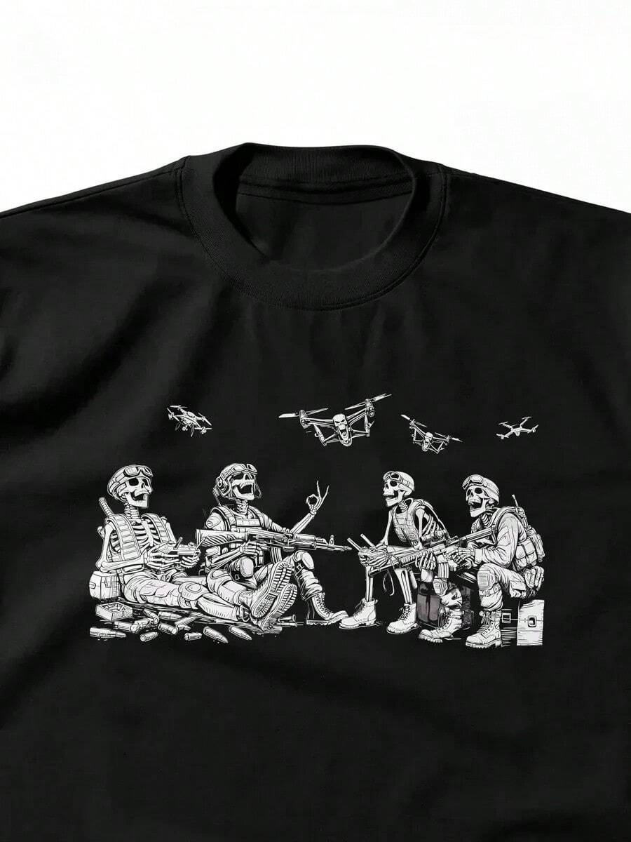 Men T-Shirts - 黑色 - 查看 1