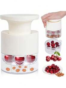 Easy Press Cherry And Date Pitter - 7-Hole Transparent Plastic Kitchen Tool - Efficient Pitting - Suitable For Cherries, Dates And More - Compact Design Kitchen Gadget - Durable Kitchen Tool - Multicolor - View 10