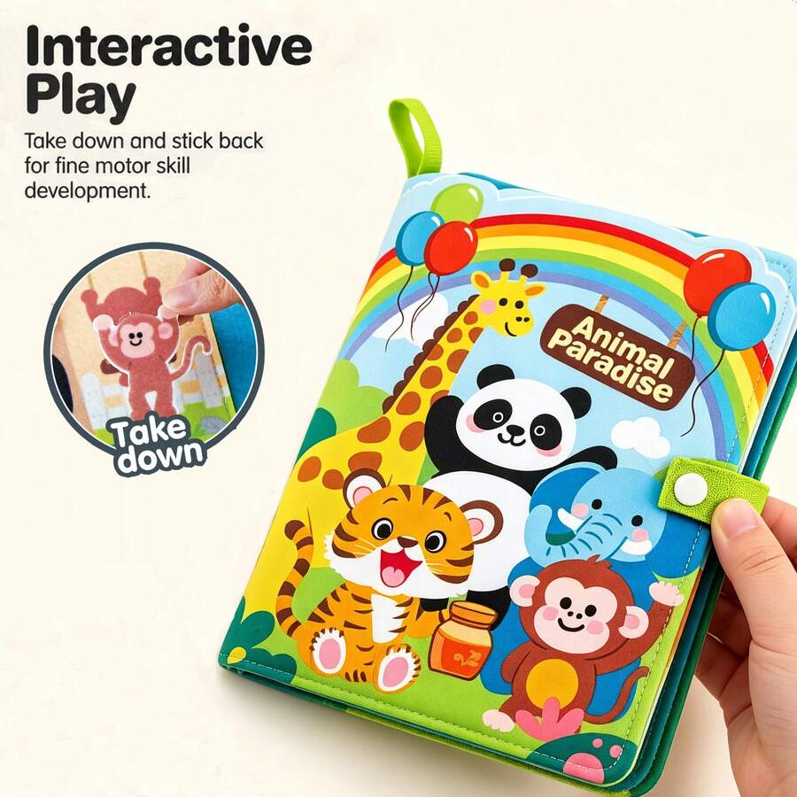Infant & Toddler Educational Cloth Book, Early Learning 3D Tear-And-Stick Game, Teething Toy - Multicolor - View 1