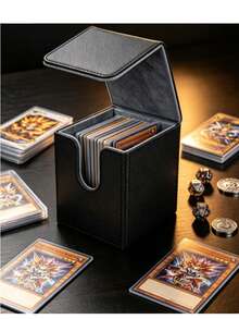 1 pieza Caja de almacenamiento de tarjetas apilable, soporte de tarjetas cuadrado portátil, organizador de tarjetas de intercambio con inserción vertical, diseño apilable, plástico duradero, gran capacidad, a prueba de polvo, adecuado para juegos de mesa, colección de tarjetas, hogar, viajes - Multicolor - Ver 2