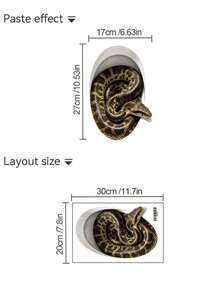 1pc/1set Creative Realistic Gold Snake Toilet Hole Prank Sticker, Beautiful Color, Scary & Funny Toilet Decoration Decal, Self-Adhesive Wall Sticker, Suitable For Bathroom Walls, Durable PVC Material Home Decor Wall Sticker Toilet Decoration Sticker - Multicolor - View 11