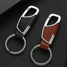 1pc Men's Car Keychain, Creative Convenient Fashion Door Lock Key Ring, Waist-Hanging Metal Keychain, Artificial Leather Keychain, Car Key Gift, Creative Design Anti-Loss, Perfect For Daily Commute And Leisure Use - Multicolor - View 13