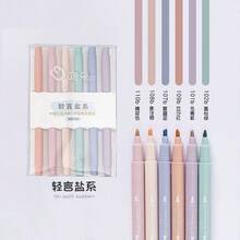6支/組雙頭螢光標記筆盒裝套組，學生標記與繪圖用，護眼軟圓頭彩色麥克筆 - 套裝 - 查看 7