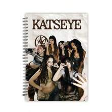 KATSEYE Y2K Girl Group Photo Spiral Notebook, 9 Different Group Cover Spiral Notebooks, International Girl Group Fan Merchandise, KATSEYE Denim / Magazine / Dark Mood Dual Cover Notebook, Six Members Full Group Photo Student Notebook Support Gift, Suitable For Classroom Notes, Fan Journal, Schedule Planning, Sticker Collage Background, Compatible With Offline Concert Support, Fan Circle Exchange, KATSEYE Global Fan Collection And Gift. - Multicolor - View 9