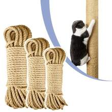 Jute Rope Twisted Heavy Duty And Thick Twine Rope For Cat Scratcher Scratching Post Tree Craft Projects Gardening Home Decoration Packing Bundling(Cat/Cat Stuff/Cat /Pet Supplies/Cat Supplies) - A - View 5