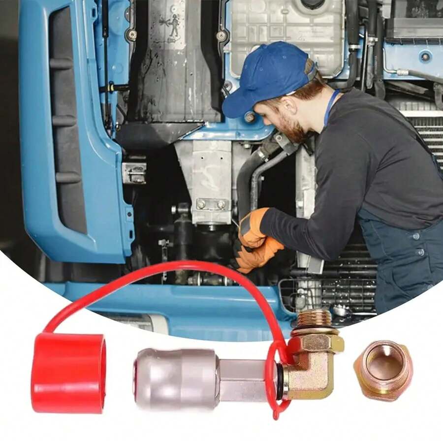 90 Degree Air Tank Take Off Valve With Dust Cap Lockable 90-Degree Brass Elbow Portable Inflation Intake Valve For Semi-Trailers - Red - View 1