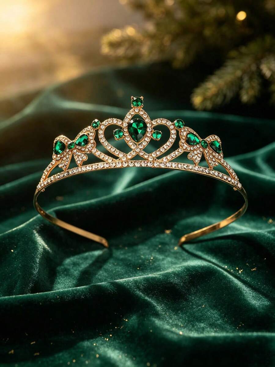 1pc Women's Fashion Princess 3D Crown Sweet Luxury Rhinestone Birthday Hair Accessory Headband