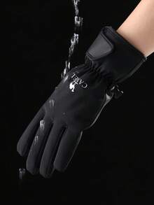 CAMEL CROWN Unisex Winter Warm Touch Screen Gloves, Windproof Thick Anti-Slip Gloves For E-Bike Riding - Phantom Black - View 2