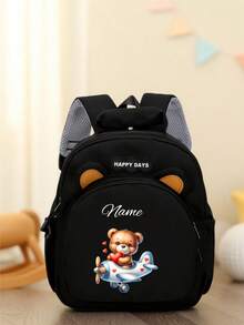 Mini Customizable Cartoon Bear Football Backpack Nylon Zipper Bag With Adjustable Shoulder Strap For School, Toddler Backpack - Multicolor - View 13