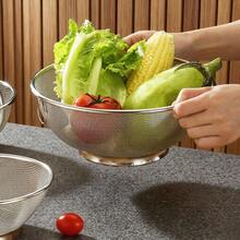 Stainless Steel Kitchen Strainer Basket, Durable Fruit & Vegetable Filter, Multi-Functional Food Strainer & Drainer, Water-Boiling Vegetable Basket, Noodle Cooking Strainer, Practical Home Cookware Accessory, Suitable For Home Kitchen Washing, Draining Or Fruit & Vegetable Cleaning, Ideal Choice For Home & Restaurant - Multiple Sizes - View 8
