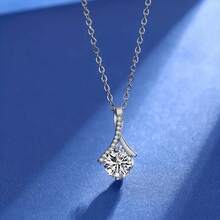 1pc Zirconia Sparkling Elegant Pendant Necklace, Daily Wear, Birthday Necklace/Christmas Gift For Boyfriend's Mother - Necklace+Message Card+Gift Box - View 5