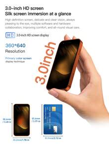 SERVO 18SEmini 智能手机，Android 8.1 系统，2GB 运行内存 + 16GB 机身存储，支持 WiFi，3.0 英寸显示屏，双卡双待，3G WCDMA 紧凑型口袋手机 - 粉色 - 查看 6