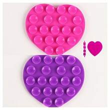SONH 1PC Heart-Shaped Silicone Double-Sided Suction Cup 19-Piece Heart | Washable & Reusable, Firm Grip Without Falling Off | Suitable For Phone/Tablet Stand And Car Dashboard Mount - Upgraded Version In Multiple Colors - View 12
