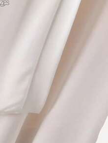 Boho Style Black Chiffon Long Sleeve Belted Outer Wear, Paired With Flowing Cape - Lightweight, Non-Stretch Fabric Fall White - White - View 8
