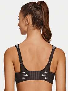 MELENECA Women's High Impact Support Wirefree Bounce Control Plus Size Workout Sports Bra - Grey - View 3