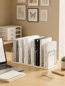1pc Vertical Bookshelf, Detachable Desktop Storage Rack, For Home Office School Supplies, Back To School Gift - Multicolor - View 3