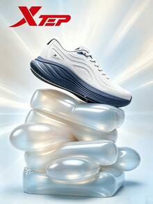 XTEP--Zapatillas de running ligeras para hombre, de malla transpirable, para verano, con absorción de impactos, ligeras, color gris luna - Lima Lunar - Ver 4