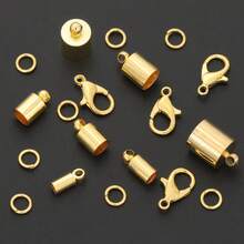 100pcs Golden DIY Connector Making Parts Including Lobster Clasp + Closed Jump Rings + Multiple Sizes Smooth Pendant Connectors Suitable For Handmade Weaving DIY Necklace, Anklet, Bracelet, Round Single Loop, Pendant Connector, Bag Chain Connector Ring, Beaded Accessories And Other Jewelry Making Materials DIY Jewelry Making Parts - Accessory Set - View 11