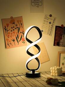 1pc Double Helix 3-Color Dimmable Creative Decorative Table Lamp, USB Powered Warm Romantic LED Atmosphere Light, Bedroom Bedside Premium Night Light - Multicolor - View 4