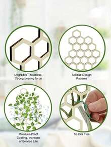 Honeycomb Plant Climbing Rack, Outdoor Potted Plant Stand, Plant Climbing Rack, Rust-Proof Plastic Support, Suitable For Potted Vines And Flowers, Space-Saving Indoor/Outdoor Garden Support Rack - Multicolor - View 5