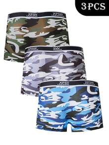 Men's Camouflage Print Boxer Briefs 3-Pack - Multicolor - View 2