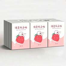 1/3/9/18/36入裝新款草莓圖案手帕面紙，迷你包裝3層8片式手帕面紙，便攜小包面紙，學生口袋面紙，返校必備 - 多色 - 查看 5