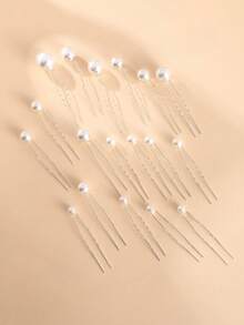 18pcs Pearl Hairpins Suitable For Wedding And Party Occasions - White - View 5