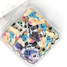 5/10/22/29/35/46/52Pcs Boxed Assorted Puppy Resin Buttons, Suitable For Phone Cases, Hair Clips, Keychains, Stationery Boxes DIY Handmade Decoration, Versatile Small Accessories For Handmade Enthusiasts To Create Jewelry And Creative Handmade Gifts, Random Styles - Multicolor - View 3