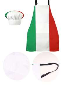 1 Pc Colorblock Chef Hat, Pocket Apron, Hat And Apron Set, Colorblock Chef Hat Suitable For Men And Women, All Season, Suitable For Theme Parties, Pizza Night, Kitchen Gifts And Halloween Parties, Chef Hats, Chef, Chef Hat, Halloween Costume - Multicolor - View 8