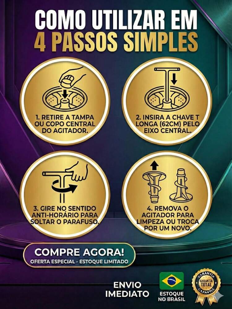 Chave T Longa 10mm 62cm Aço Para Máquina De Lavar E Mecânica Chave canhao 10mm - 6pcs - Visão 7