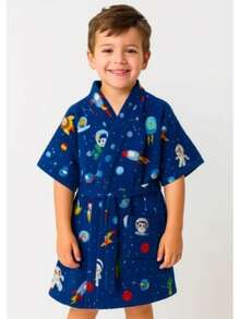 Children's Plush Character Pool Bathrobe - Astronauta - Ver 5