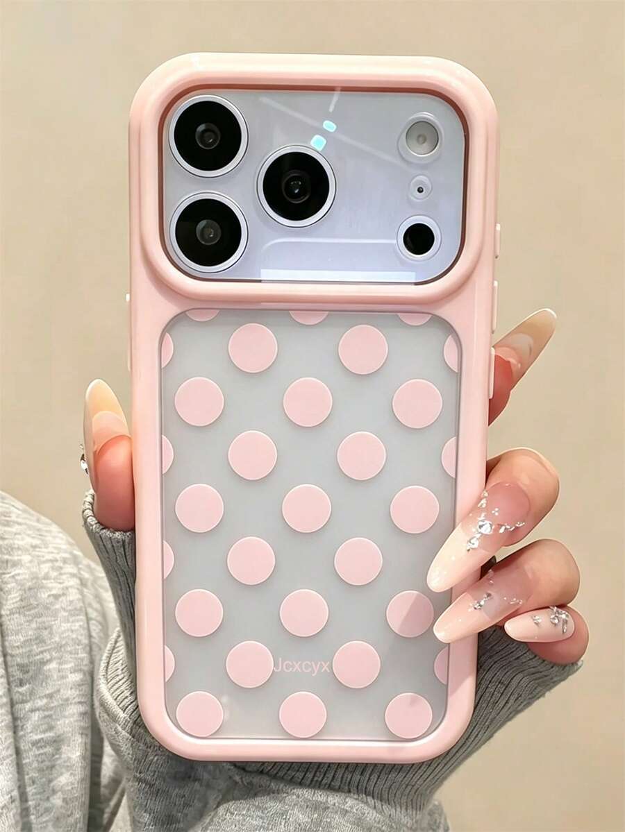 Y2K Cute Macaron Color Polka Dot Pattern Hard Shell Shockproof Transparent Phone Case, Compatible With IPhone 17 Pro Max 17 Pro 17 16 Pro Max 16 Pro 16 15 Pro Max 15 Pro 14 Pro Max 14 Pro 13, Fashion Acrylic Transparent Back Cover, Gift For Girls