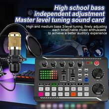 Professional Wireless Microphone Sound Card Podcast Equipment Set, Portable Audio Interface, All-In-One Podcast Studio Integrated Microphone Preamp, USB Charging And Wireless Design, Suitable For Recording, Live Streaming, DJ And Smartphone - Black - View 11