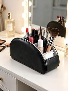 Multi-Compartment Remote Control Storage Box, Cosmetic Organizer With 5 Dividers, TV Remote Holder, Multi-Function Desktop Organizer, Suitable For DVD, Blu-Ray, Media Player, Heater Controller And TV Remote, Stationery, Glasses, Cosmetics And Small Items Storage, Space-Saving Bedside Table Organizer, Universal For Home And Office Scenes, Creative And Practical Home Storage Box - Multicolor - View 2