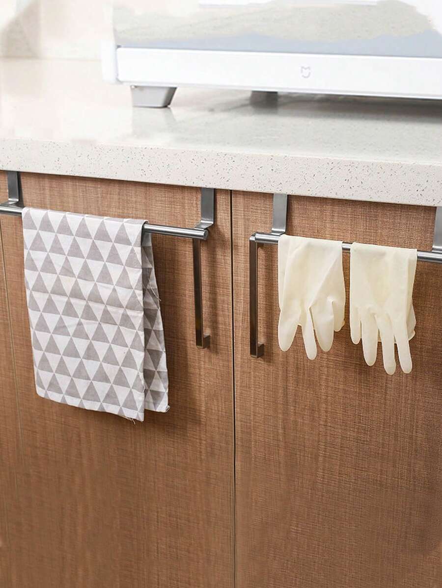 Single Bar Towel Rack, Cabinet Door Back Hanging No-Drill Towel Bar - Multicolor - View 1
