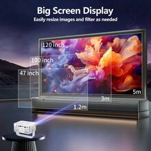 便攜式智慧投影機 - 原生 1080P 全高清、Android 系統、自動對焦與自動梯形校正、WiFi 無線連接,適合家庭劇院電影觀賞、遊戲與學習 - 純白色 - 查看 3