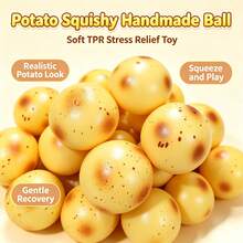 1 buah Bola Squishy Renyah DIY Bentuk Blok Kentang Simulasi, Sentuhan Lembut dan Halus dengan Isian Blok Bangunan, Bentuk Kentang Bulat Realistis, Paket Squishy dengan Suara Renyah untuk Mainan Balita Kembali ke Sekolah - MultiWarna - View 3