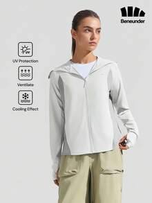 Beneunder Women's Breathable Sun-Protective Jacket (Loose Fit) AS100 - Light Grey - View 1
