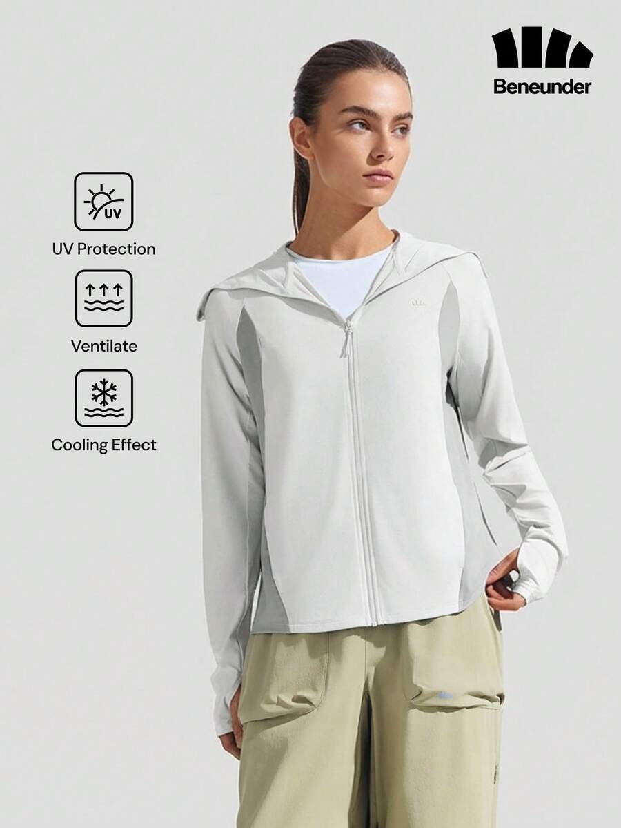 Beneunder Women's Breathable Sun-Protective Jacket (Loose Fit) AS100 - Light Grey - View 1