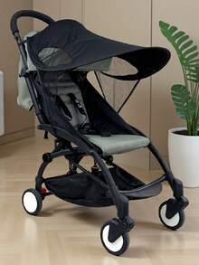 1pc Universal Baby Stroller Sunshade Accessory, UV Protection Sunshade, Dual-Directional Universal, Suitable For Car Sunshade (Not Waterproof) - Black - View 7