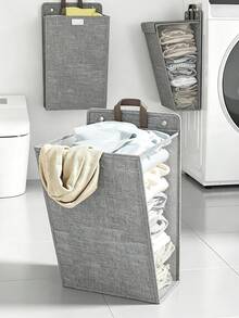 1/2 Buah Keranjang Cucian Gantung Dinding, Keranjang Cucian Lipat untuk Penggunaan di Rumah, Cocok untuk Kamar Mandi, Kamar Tidur, Ruang Tamu, dan Pembersihan Rumah - MultiWarna - View 2