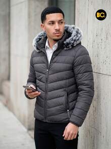 Big City Men Jackets And Coats - Dark Grey - View 3