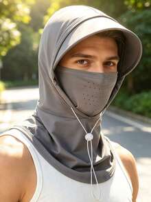 1pc Unisex Sun Protection Face Mask Hat Combo, Summer Sun Hat For Women, Full Face Ice Silk Breathable Neck Gaiter, Driving Cycling Face Cover Neck Guard, Suitable For Daily Outings, Shopping, Travel, Sun Protection - Multicolor - View 5