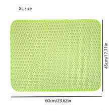 1pc Cat Litter Mat | Honeycomb Design | EVA Material | Non-Slip, Leak-Proof And Easy To Clean | Multiple Colors Available | Ideal Choice For Pet Care, Cat Litter Box Accessory | Honeycomb Pattern Mat | Durable Pet Mat - Grey - View 20